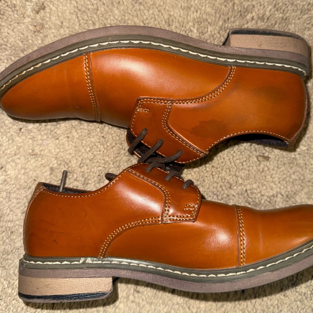 Bruno Marc Men’s Dress Shoes Brown Cap Toe Lace Up‎ Oxford Size 1 - Picture 6 of 9